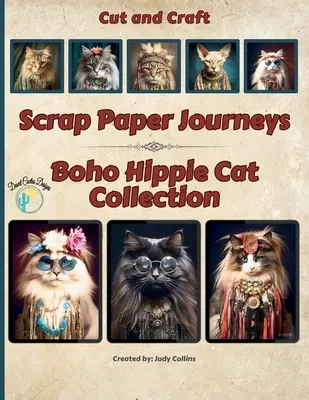 Scrap Paper Journeys - Boho Hippie Cat Collection Vystrihni a vytvor - Scrap Paper Journeys - Boho Hippie Cat Collection Cut and Craft