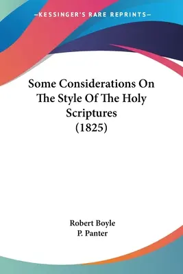 Niektoré úvahy o štýle Svätého písma (1825) - Some Considerations On The Style Of The Holy Scriptures (1825)