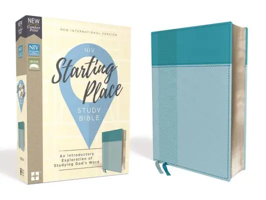 Niv, Starting Place Study Bible, Leathersoft, Blue, Comfort Print: Úvodné skúmanie štúdia Božieho slova - Niv, Starting Place Study Bible, Leathersoft, Blue, Comfort Print: An Introductory Exploration of Studying God's Word