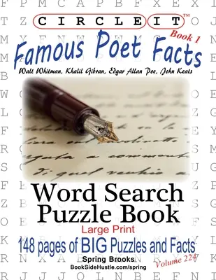 Zakrúžkujte, Slávny básnik Fakty, Kniha 1, Hľadanie slov, Puzzle Book - Circle It, Famous Poet Facts, Book 1, Word Search, Puzzle Book
