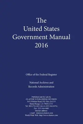 Príručka vlády Spojených štátov amerických (2016) - United States Government Manual (2016)