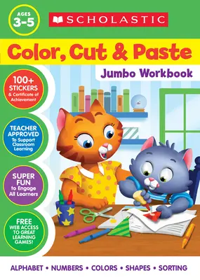 Pracovný zošit Jumbo Color, Cut & Paste - Color, Cut & Paste Jumbo Workbook