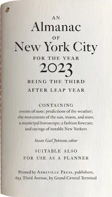 Almanach mesta New York na rok 2023 - An Almanac of New York City for the Year 2023