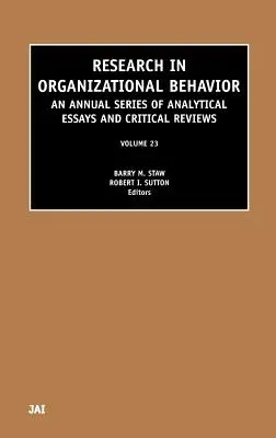 Research in Organizational Behavior: Zväzok 23 - Research in Organizational Behavior: Volume 23