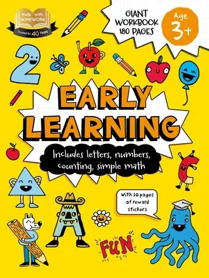 Pomoc s domácimi úlohami: 3+ Rané učenie: Obsahuje písmená, čísla, počítanie, jednoduchú matematiku a 10 strán samolepiek s odmenami - Help with Homework: 3+ Early Learning: Includes Letters, Numbers, Counting, Simple Math, and 10 Pages of Reward Stickers