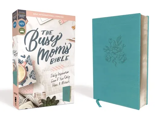 Niv, Busy Mom's Bible, Leathersoft, Teal, Red Letter Edition, Comfort Print: Denná inšpirácia, aj keď máte len jednu minútu - Niv, Busy Mom's Bible, Leathersoft, Teal, Red Letter Edition, Comfort Print: Daily Inspiration Even If You Only Have One Minute
