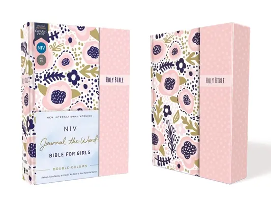 Niv, Journal the Word Biblia pre dievčatá, dvojstĺpcová, tvrdá väzba, ružová, magnetické zatváranie, červené písmená, pohodlná tlač: Rozjímanie, robenie si poznámok alebo vytváranie umeleckých diel - Niv, Journal the Word Bible for Girls, Double-Column, Hardcover, Pink, Magnetic Closure, Red Letter, Comfort Print: Reflect, Take Notes, or Create Art