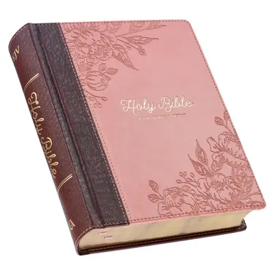 Svätá Biblia KJV, Biblia na poznámky, tvrdá väzba z umelej kože - verzia kráľa Jakuba, hnedá/ružová - KJV Holy Bible, Note-Taking Bible, Faux Leather Hardcover - King James Version, Brown/Pink