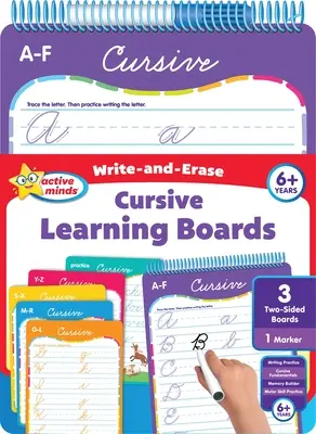 Active Minds Tabuľky na učenie písania a mazania kurzívou - Active Minds Write-And-Erase Cursive Learning Boards