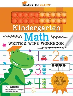 Pripravení učiť sa Matematika pre materské školy Pracovný zošit na písanie a stieranie s Popperom - Ready to Learn Kindergarten Math Write & Wipe Workbook with Popper