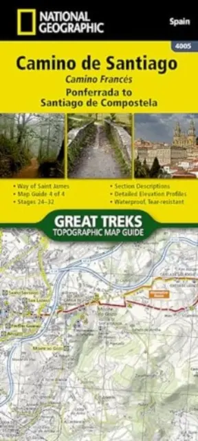 Mapa Camino de Santiago 4 zo 4 [z Ponferrady do Santiaga de Compostela] - Camino de Santiago 4 of 4 Map [Ponferrada to Santiago de Compostela]