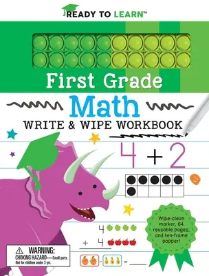 Pripravení učiť sa: Pracovný zošit na písanie a stieranie s Popperom pre prvý ročník - Ready to Learn: First Grade Math Write & Wipe Workbook with Popper