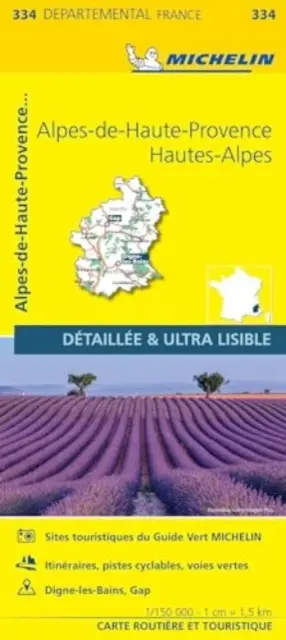 Alpes-de-Haute-Provence, Hautes-Alpes - Michelin Local Map 334