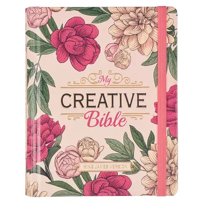 Svätá Biblia KJV, Moja kreatívna Biblia, tvrdá väzba z umelej kože - stužka na označenie, verzia kráľa Jakuba, ružová potlač s kvetmi - KJV Holy Bible, My Creative Bible, Faux Leather Hardcover - Ribbon Marker, King James Version, Pink Printed Floral
