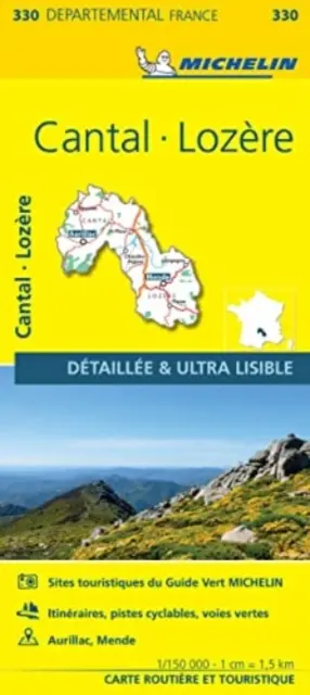 Cantal, Lozire - Miestna mapa Michelin 330 - Cantal, Lozire - Michelin Local Map 330