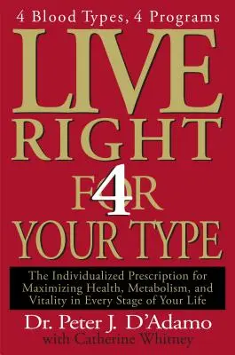 Žiť správne pre svoj typ: Individuálny recept na maximalizáciu zdravia, metabolizmu a vitality v každej fáze života - Live Right 4 Your Type: The Individualized Prescription for Maximizing Health, Metabolism, and Vitality in Every Stage of Your Life