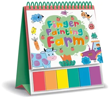 Farma na maľovanie prstami: Kniha na vyfarbovanie so 6 farbami - Finger Painting Farm: Easel Coloring Book with 6 Paints