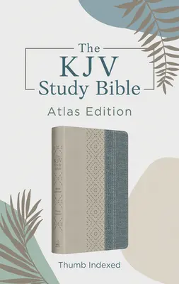 Študijná Biblia KJV: [Taupe & Denim Crosshatch] - The KJV Study Bible: Atlas Edition, Thumb Indexed [Taupe & Denim Crosshatch]