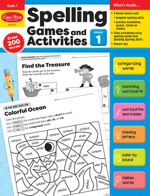 Pravopisné hry a aktivity, pomôcka pre učiteľa pre 1. ročník - Spelling Games and Activities, Grade 1 Teacher Resource