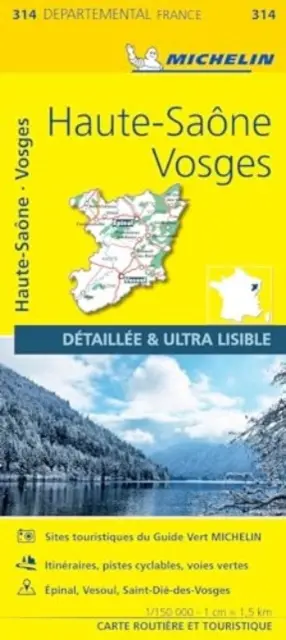 Haute-Saone Vosges - Miestna mapa Michelin 314 - Haute-Saone  Vosges - Michelin Local Map 314