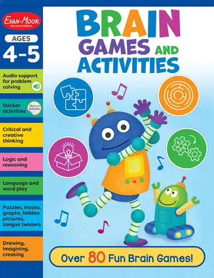 Mozgové hry a aktivity, 4 - 5 rokov Pracovný zošit - Brain Games and Activities, Ages 4 - 5 Workbook