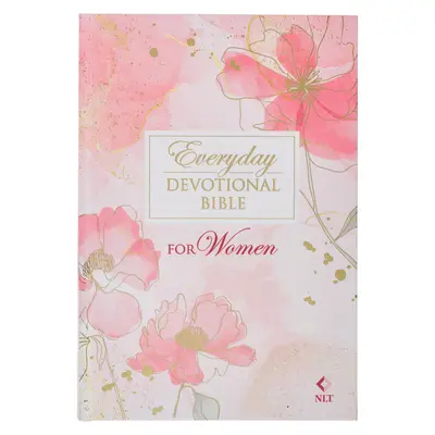 NLT Svätá Biblia na každý deň Biblia pre ženy New Living Translation, ružová s kvetinovou potlačou - NLT Holy Bible Everyday Devotional Bible for Women New Living Translation, Pink Printed Floral